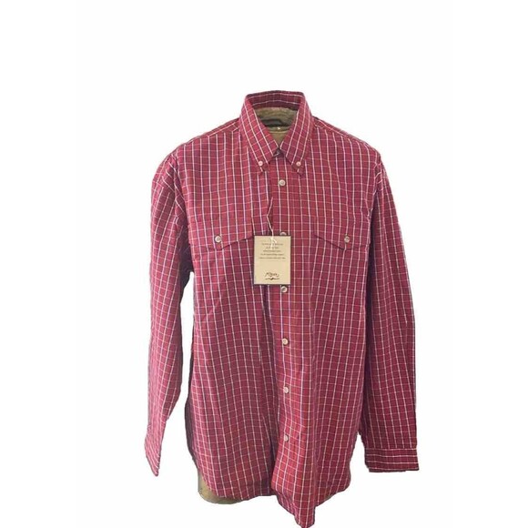 Roper Western Shirt Men’s L Red  Blue Plaid Lightweight Button Down Rodeo NWTS - Picture 1 of 12